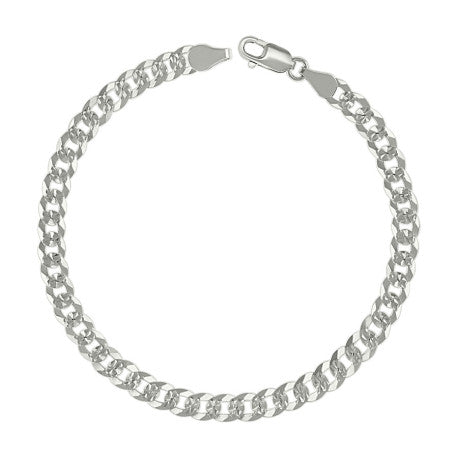 925 Sterling Silver Solid Pave Super Flat Cuban Chain Silver 150 5.2mm