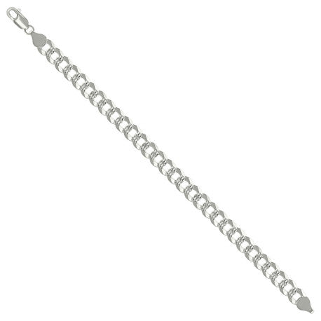 925 Sterling Silver Solid Pave Super Flat Cuban Chain Silver 200 7.8mm