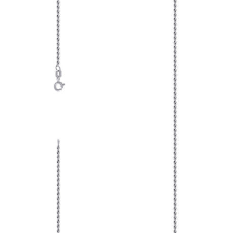 925 Sterling Silver Solid Rope Chain Rhodium 025 0.5mm