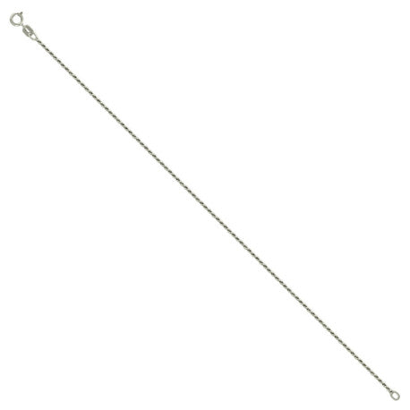 925 Sterling Silver Solid Rope Chain Silver 025 0.5mm