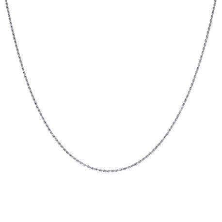 925 Sterling Silver Solid Rope Chain Rhodium 025 0.5mm