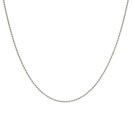 925 Sterling Silver Solid Rope Chain Silver 025 0.5mm