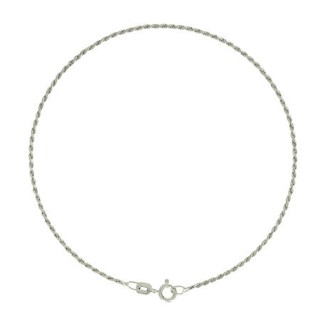 925 Sterling Silver Solid Rope Chain Silver 025 0.5mm