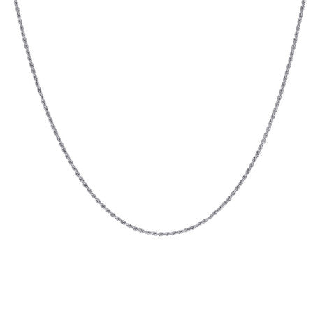 925 Sterling Silver Solid Rope Chain Rhodium 035 1.5mm