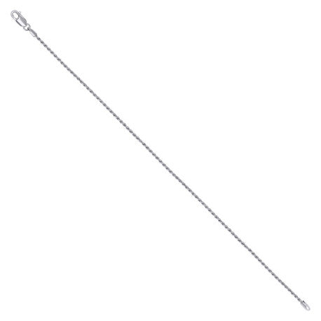 925 Sterling Silver Solid Rope Chain Rhodium 035 1.5mm