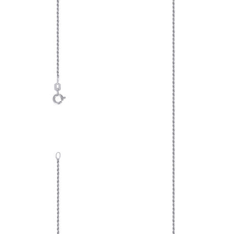 925 Sterling Silver Solid Rope Chain Rhodium 030 1mm
