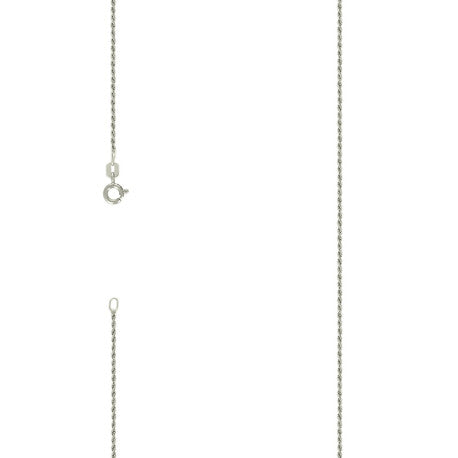 925 Sterling Silver Solid Rope Chain Silver 030 1mm