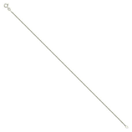925 Sterling Silver Solid Rope Chain Silver 030 1mm