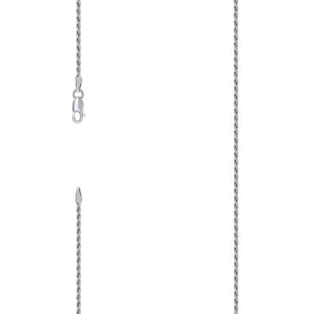 925 Sterling Silver Solid Rope Chain Rhodium 040 2mm