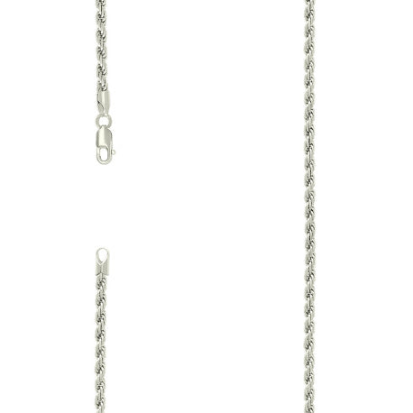 925 Sterling Silver Solid Rope Chain Silver 070 3.5mm