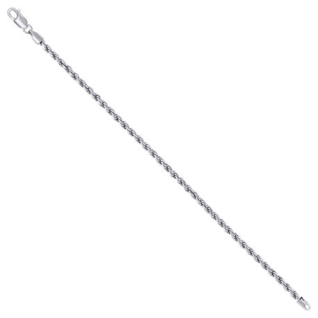 925 Sterling Silver Solid Rope Chain Rhodium 070 3.5mm