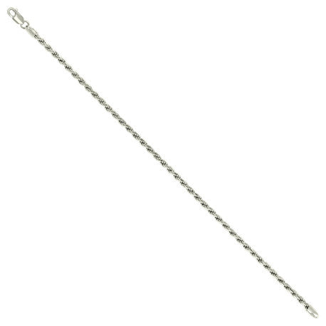925 Sterling Silver Solid Rope Chain Silver 060 3mm