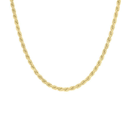 925 Sterling Silver Solid Rope Chain Yellow 060 3mm