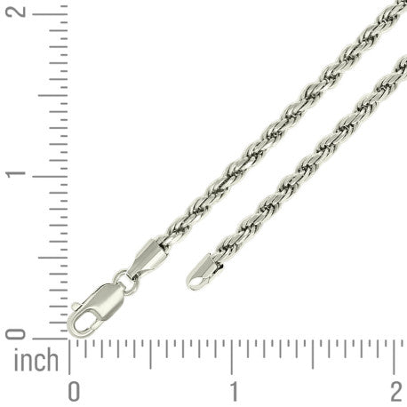 925 Sterling Silver Solid Rope Chain Silver 100 4.5mm