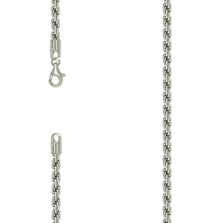 925 Sterling Silver Solid Rope Chain Silver 100 4.5mm