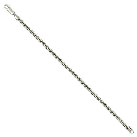 925 Sterling Silver Solid Rope Chain Silver 080 4mm