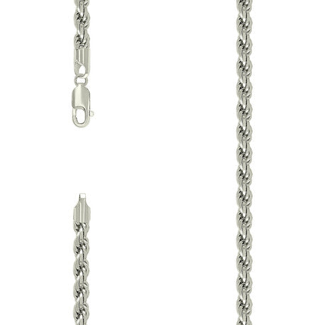 925 Sterling Silver Solid Rope Chain Silver 120 5mm
