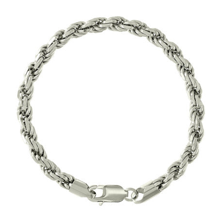 925 Sterling Silver Solid Rope Chain Silver 120 5mm