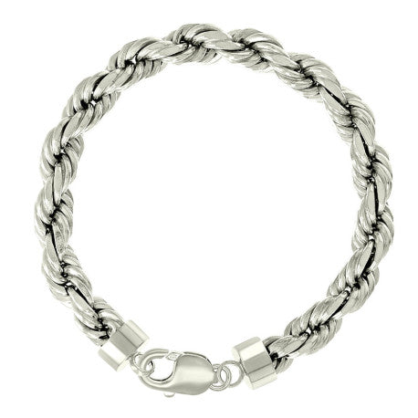 925 Sterling Silver Solid Rope Chain Silver 170 7.5mm