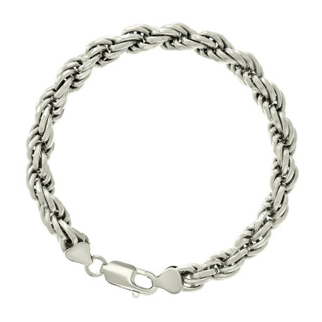 925 Sterling Silver Solid Rope Chain Silver 150 7mm