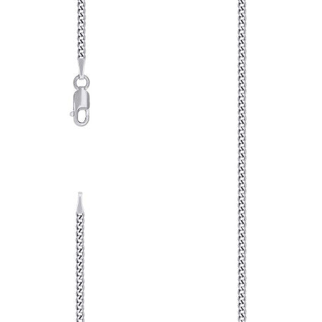 925 Sterling Silver Solid Super Flat Cuban Chain Rhodium 060 2.3mm