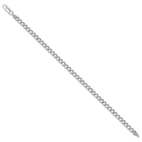 925 Sterling Silver Solid Super Flat Cuban Chain Rhodium 120 4.7mm