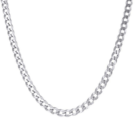 925 Sterling Silver Solid Super Flat Cuban Chain Rhodium 120 4.7mm