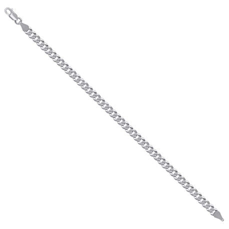925 Sterling Silver Solid Super Flat Cuban Chain Rhodium 150 5.2mm