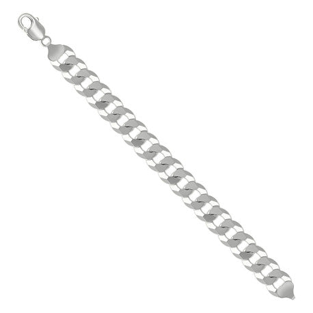 925 Sterling Silver Solid Super Flat Cuban Chain Silver 350 13.7mm