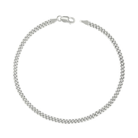 925 Sterling Silver Solid Super Flat Cuban Chain Silver 080 3mm