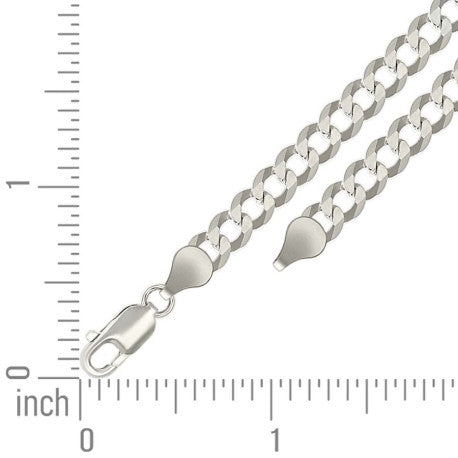 925 Sterling Silver Solid Super Flat Cuban Chain Silver 160 6mm