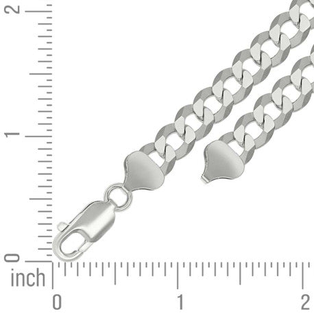 925 Sterling Silver Solid Super Flat Cuban Chain Silver 200 7.8mm