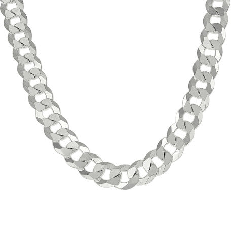 925 Sterling Silver Solid Super Flat Cuban Chain Silver 250 8.6mm