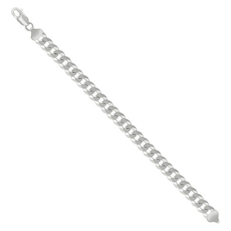 925 Sterling Silver Solid Super Flat Cuban Chain Silver 250 8.6mm