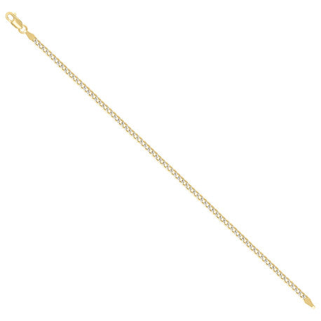 925 Sterling Silver Solid Super Flat Cuban Chain Two-tone 080 2.8mm