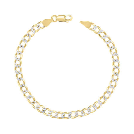 925 Sterling Silver Solid Super Flat Cuban Chain Two-tone 150 5.2mm