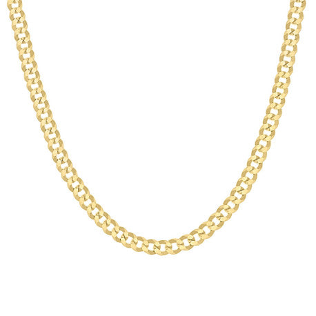 925 Sterling Silver Solid Super Flat Cuban Chain Yellow 100 3.7mm