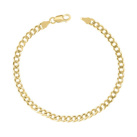 925 Sterling Silver Solid Super Flat Cuban Chain Yellow 120 4.2mm
