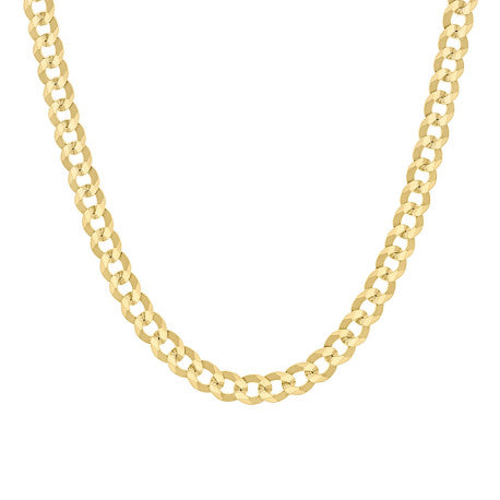 925 Sterling Silver Solid Super Flat Cuban Chain Yellow 120 4.2mm