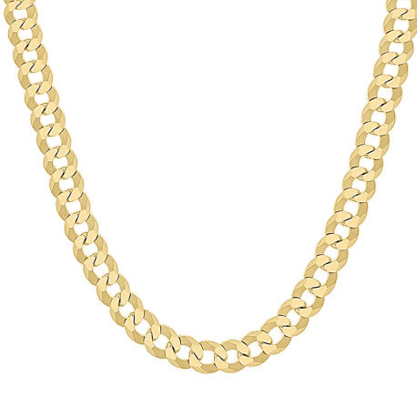 925 Sterling Silver Solid Super Flat Cuban Chain Yellow 180 6.8mm