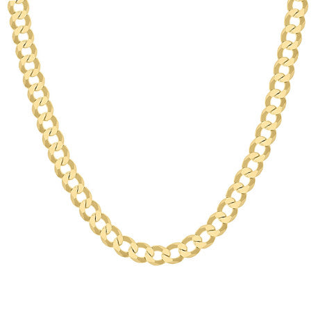925 Sterling Silver Solid Super Flat Cuban Chain Yellow 160 6mm