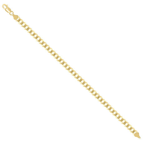 925 Sterling Silver Solid Super Flat Cuban Chain Yellow 160 6mm