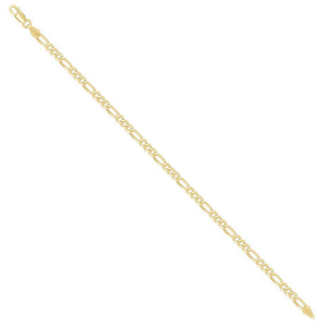 925 Sterling Silver Super Flat Figaro Chain Yellow Plated 100 3.9mm