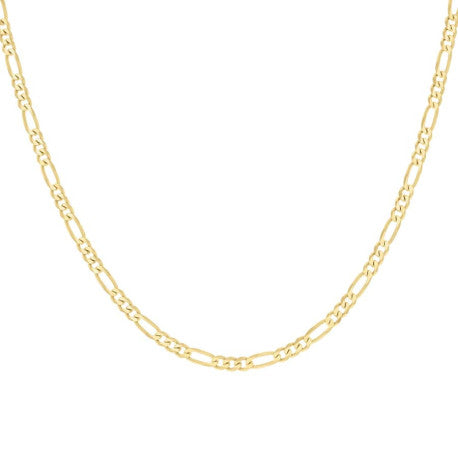 925 Sterling Silver Super Flat Figaro Chain Yellow Plated 100 3.9mm