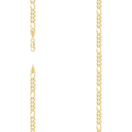 925 Sterling Silver Super Flat Figaro Chain Yellow Plated 120 4.9mm