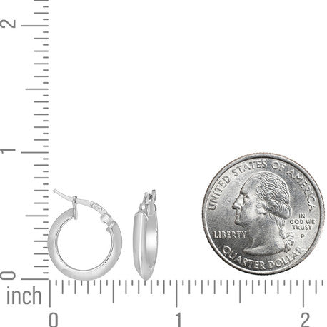 925 Silver Triangle Hoop Earrings 3mm-12