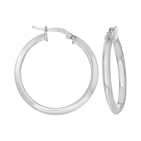 925 Silver Triangle Hoop Earrings 3mm-25
