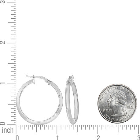 925 Silver Triangle Hoop Earrings 3mm-25