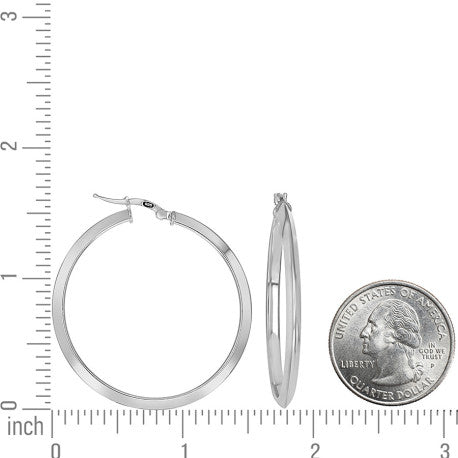 925 Silver Triangle Hoop Earrings 3mm-35