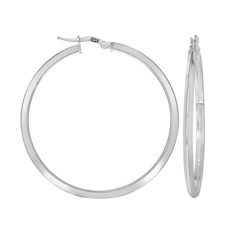 925 Silver Triangle Hoop Earrings 3mm-40